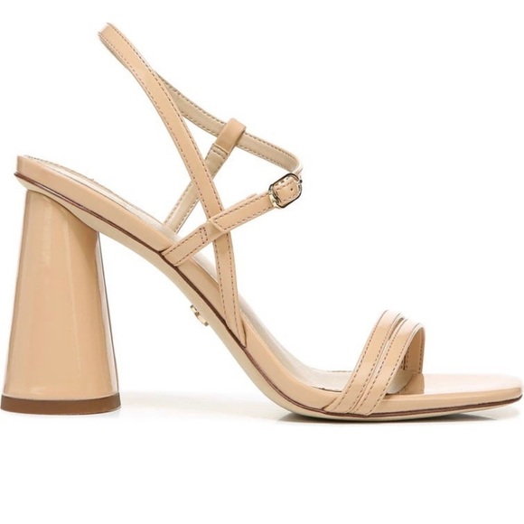 Sam Edelman Kit Slingback Block Heel Sandals in Blush Beige Patent - Picture 9 of 10